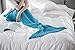 Ohuhu Mermaid Tail Blanket, Crochet Mermaid Blanket for Adult, Soft All Seasons Sleeping Blankets, Classic Pattern (1 Pack)