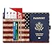 MoKo RFID Blocking Passport Holder Wallet, Multi-purpose Passport Cover Premium PU Leather Travel Wallet Case Cover - US Flag