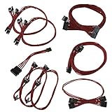 EVGA Red GS/PS (550/650 Watt) Power Supply Cable Set, Individually Sleeved(100-CR-0650-B9)