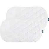 Bassinet Mattress Cover Compatible with Halo Bassinest Swivel Sleeper Bassinet Mattress Pad, 2 Pack, Microfiber, Waterproof and Soft, White