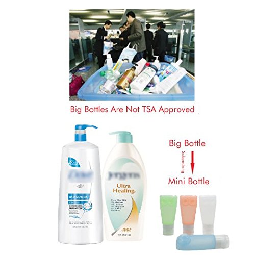 Travel Bottles Leak Proof Travel Toiletry Bottles set of 4 pack For All Liquid Toiletries Containers with TSA Approved Bag Travel Size toiletries Silicone