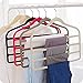 Magic Multi Layer Pants Drying Flocking Hanger Trousers Holder No Slip Closet Hangers Space Saver Clothes Scarf Storage Hanging Rack, 4 Pcs (Black)