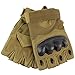 1 Pair Sports Gloves, ADiPROD Hard knuckle Half Finger/Fingerless Shooting Army Police Airsoft Gear (Brown, Large)