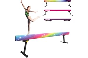 Sealoha 8ft Ultrasimple Adjustable&Foldable Balance Beam,High-Low Floor Beam Suede Gymnastics Equipment,No Tool Require, Gymnastics Beam for Training&Professional HomeTraining
