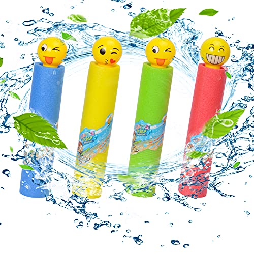 4 Pack Water Blaster Soaker Gun Safe Foam Noodles Pump Action Outdoor
