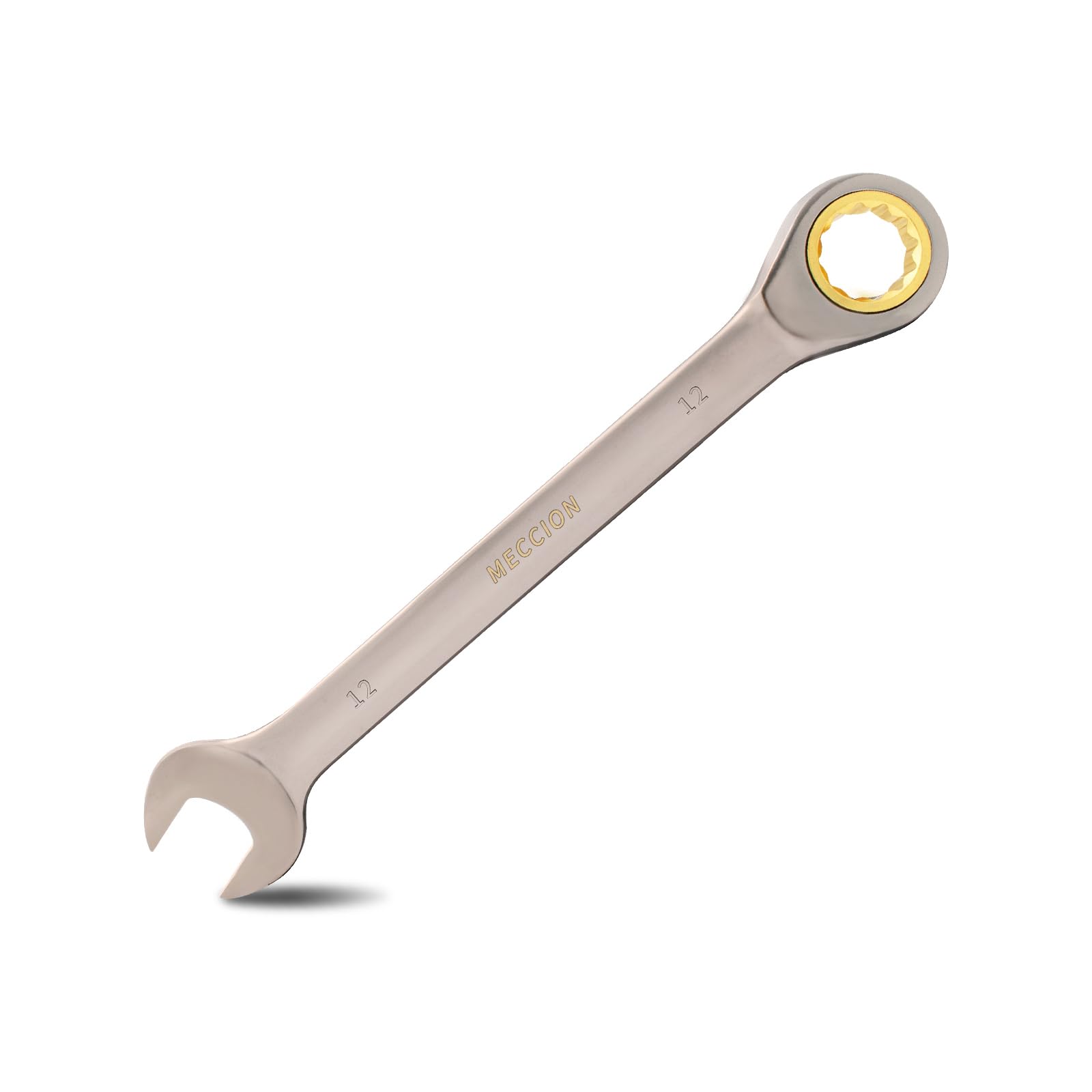 Meccion Fixed Head Ratchet Spanner 12mm Professional Chrome Vanadium Steel Forged Combination Wrench - Black Nickle Plated — image 1
