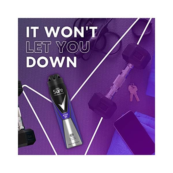 Sure-Sure-Men-Active-Aerosol-AntiPerspirant-Deodorant-250ml Sure Active Dry 48h protection against sweat and odour Anti-perspirant Aerosol MotionSense technology deodorant 250 ml