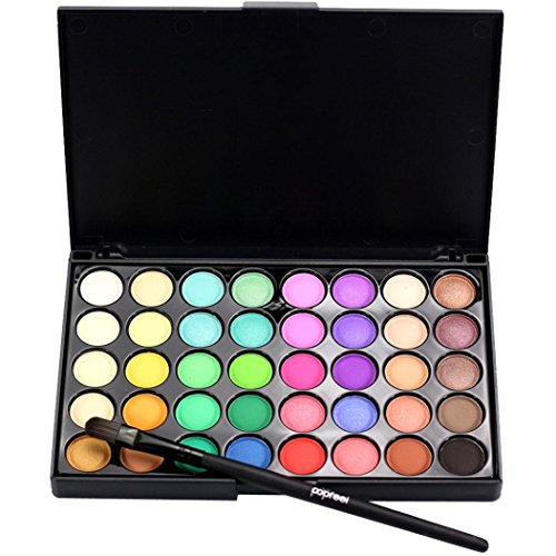 YJYdada Cosmetic Matte Eyeshadow Cream Makeup Palette Shimmer Set 40 Color+ Brush Set (B)