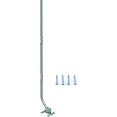 PBD J-Pole Antenna Mount 1x49.5in for Antenna &amp; Weather Station | 49.5in Aluminum Alloy Mast &amp; Base, 180&deg; Pivot Lock for Wall/Eave/Roof, Weather-Resistant, Hardware Included