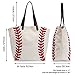YIQIGO Baseball Handbag for Woman Shopping Handbag Travel Handbag Canvas Casual Shoulder Handbag(Off White)