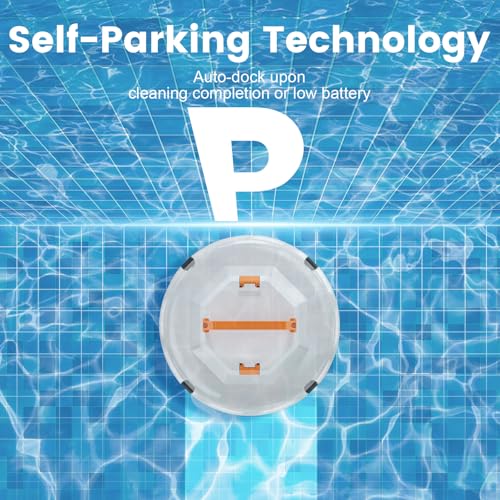 2026 Robotic Pool Cleaner Robot 130 Mins Runtime, 5200mAH Battery, Dual Motors, Auto-Parking, Cordless Pool Vacuum Robot for Above Ground Pool & In-Ground Flat Pools Up to 1100 Sq.Ft
