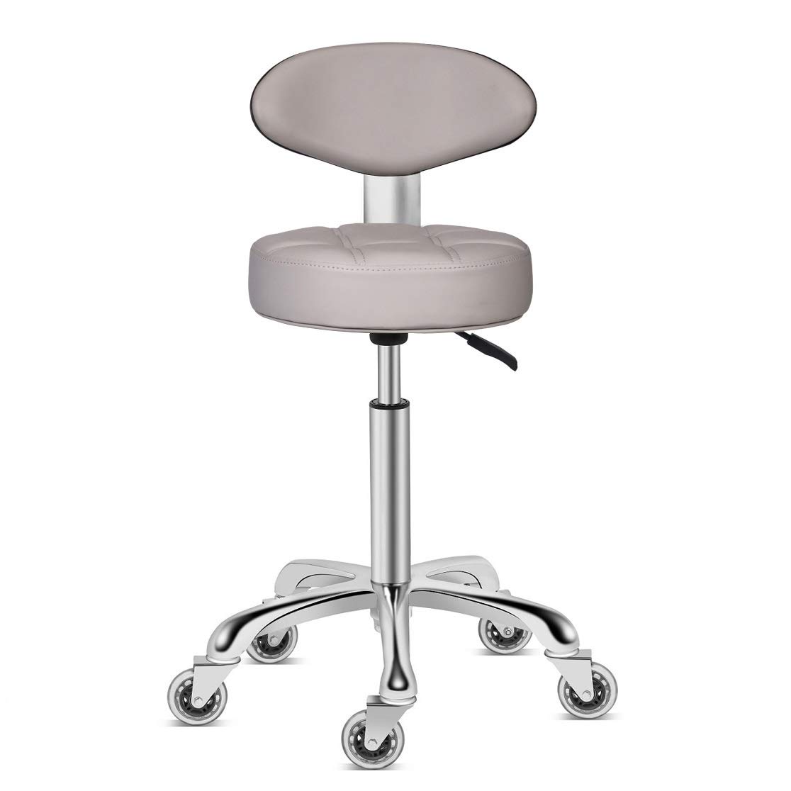 Kaleurrier Rolling Stool Chair with Smooth-rolling Dual-wheel casters,Comfortable Cushioned Backrest, Swivel Seat, Heavy Duty Hydraulic Height Adjustable,Sturdy and Durable