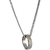 Necklace with Ring Pendant, Ring Necklace, Stainless Steel Cuban Chain for Stylish Men and Women, Handcrafted Elegant Ring, Durable Unique Jewelry Gift