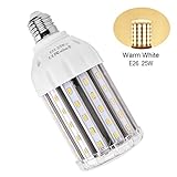 25W E26 LED Corn Light Bulb, MHtech E26 LED Bulb Warm White 2700K 2500 Lumen 200 Watt Equivalent Large Area Light Bulb LED for Home Backyard Garden Street Lamp Garage Factory Warehouse (E26 LED 2700K)