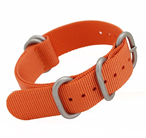 MetaStrap 22mm Nylon Strap Zulu Watch Band with stainless steel buckle(orange)