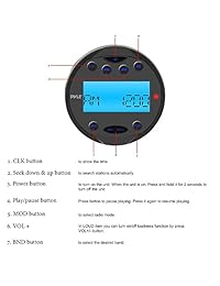 Radio marina impermeable redonda de Pyle   Barco acuático de 200 vatios en el sistema de receptor estéreo de tablero con Bluetooth, AM FM, LCD digital, USB, AUX, RCA   Incluye arnés de cableado, soporte, control remoto   PLMR93W