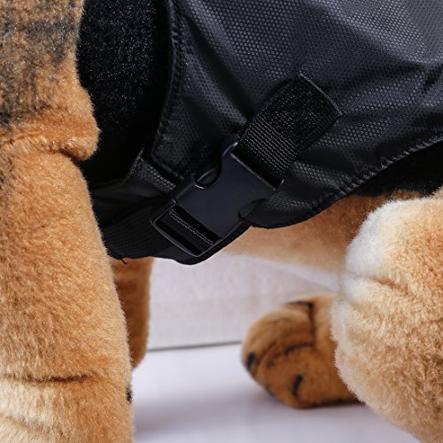 PETCEE (Please Pay Attention to The Size Dog Jacket Waterproof Fleece Lined Reflective Jacket Dog Loft Jacket Dog Climate Changer Fleece Jacket a Tape Measure (Black L)