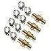 AraZen Garden Hose Mender End Repair Kit- 4 Sets Female and Male Hose Connector,3/4 inch Brass Water Hose End Mender with Stainless Steel Clamp