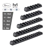 Aecktech M-Lok Polymer Picatinny Rail Sections, 5-Slot 7-Slot 9-Slot 11-Slot 13-Slot Lightweight Rail Section for M-LOK Compatible Systems with 10 T-Nuts 10 Screws and 1 Pcs Wrench.-5 Pieces (Black)