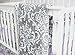 7 Pieces Set Ruffle Grey Puple Floral Baby Crib Nursery Bedding Set Ruffle Sheet