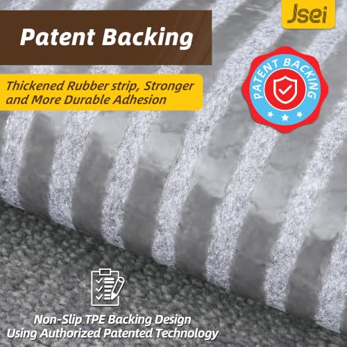 Non-Slip Stair Treads for Wooden Steps Indoor, 15 Pack 8" X 30" Edging Stair Rugs with TPE Backing,0.45" Thick Carpet Stair Treads for Kids Elders & Pets, 100% Polyester Soft Stair Runners, Light Grey | Non-Slip TPE Backing, Washable Stairs Carpet, Soft Polyester, Pet-Friendly for Wooden Steps