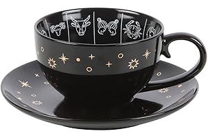 Something Different Wholesale Handcrafted Astrology Fortune Telling Teacup with Zodiac Signs and Symbols - Ceramic Tea Cup fo