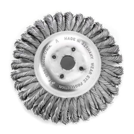 Zopf-Kegelbürste ideal zur Beseitigung von Unkraut und Wildkraut | Bürste mit 170 mm Durchmesser und 32 Zöpfen (mit Blume) | 