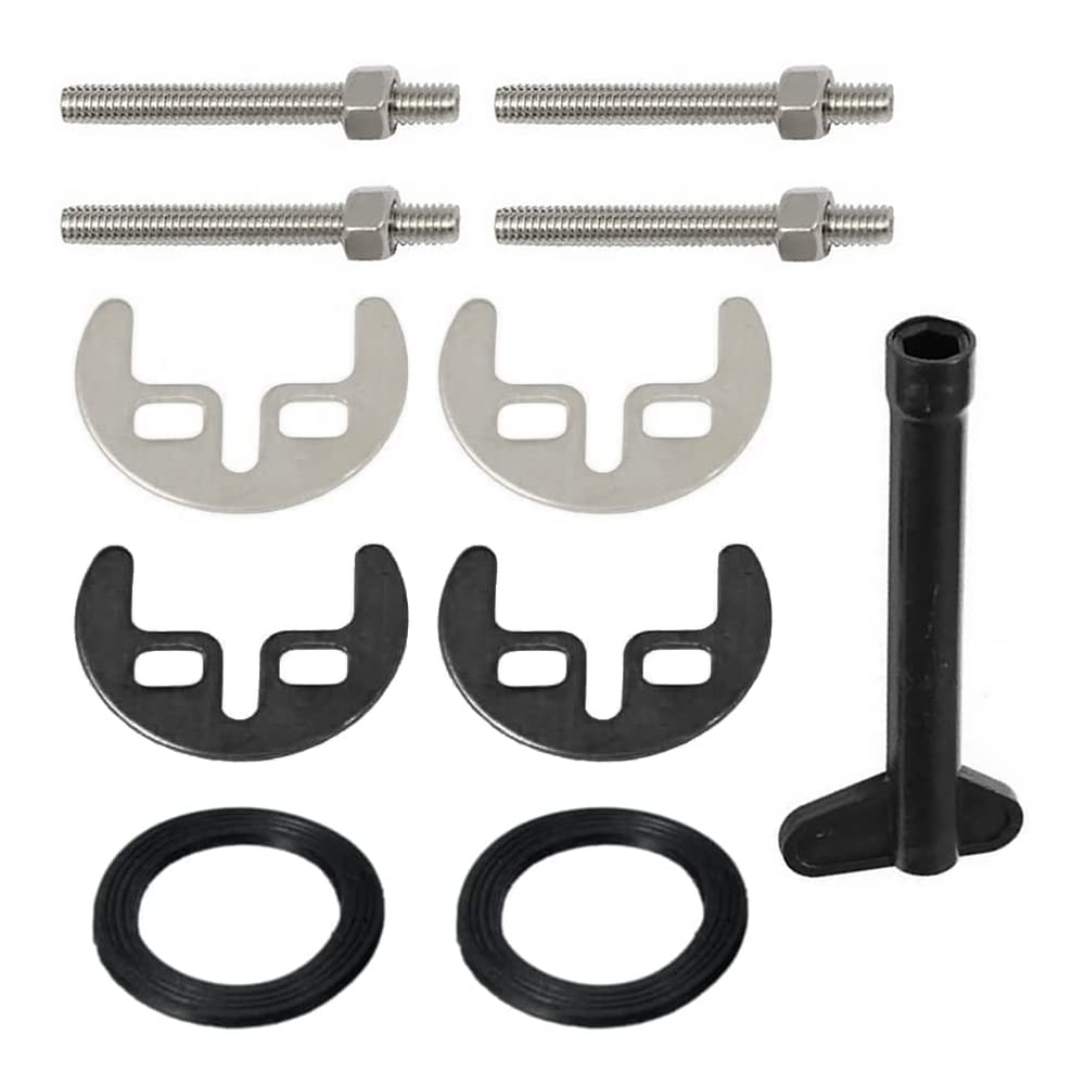 2 Sets Basin Washer Sink Monobloc Mixer Tap Fixing Fitting Kit Mounting Kit Tap Faucet Fixing Fitting Kit Basin Washer Sink for Kitchen Basin (Double Hole)