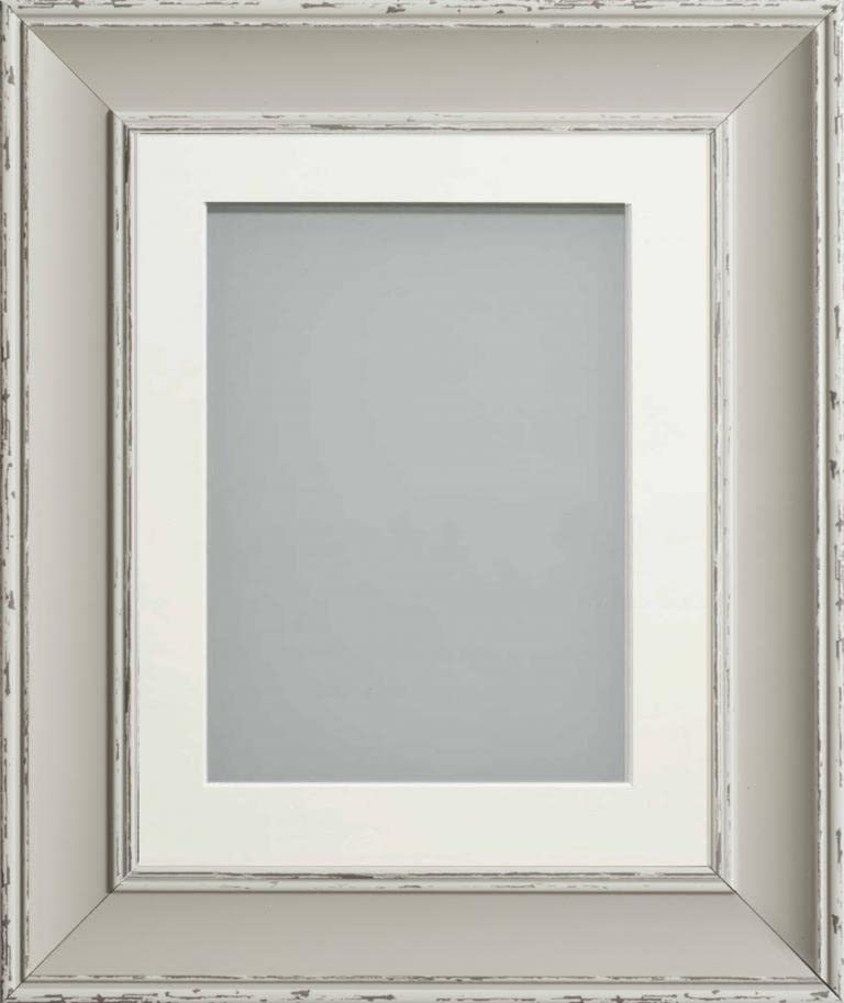 Frame Company Brooke Moonstone Grey Photo Frame, Off-White Mount, A4 for 10x6 inch, fitted with perspex