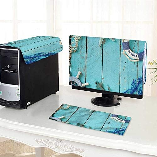 Jiahonghome Computer dustproof Three-Piece Top View Theme Life Style Steering Wheel Stars Net Lifebuoy for LED LCD Screens Flat Panel HD Display /22"