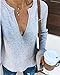 PRETTYGARDEN Women's Casual Knitted Sexy Deep V-Neck Long Bell Sleeve Solid Loose Fit Lightweight Kimono Sweater Pullover Tops (Light Grey, Medium)