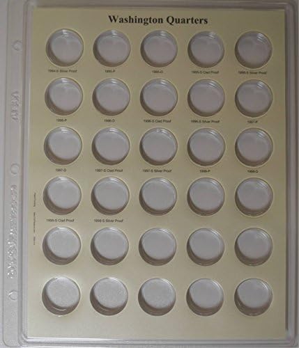 Washington Quarters w/Proofs 1965 to 1998 Page 4 (1994-S Silver Proof to 1998-S Silver Proof) 2095 -4 New