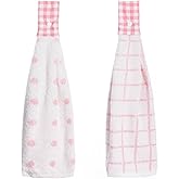 Vimeet 2 Pcs Kitchen Cotton Classical Striped Towel/Absorbent Towel/Hanging Towel/Hand Towel
