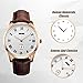Men's Quartz Wrist Watch Waterproof Analog Roman Numeral Casual Watch with Second Dial Leather Watches -Brown