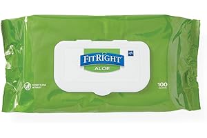FitRight Aloe Pre-Moistened Personal Hygiene Wipes, Size 8"x12", 1 pack (includes 100 wipes)