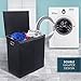 Sorbus Laundry Hamper with Lid Closure – Foldable Double Sorter Detachable Cover and Divider, Built-in Handles for Easy Transport, Black