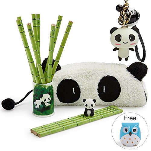 Flee panda bamboo pencil set of 12 and one sharpener on…
