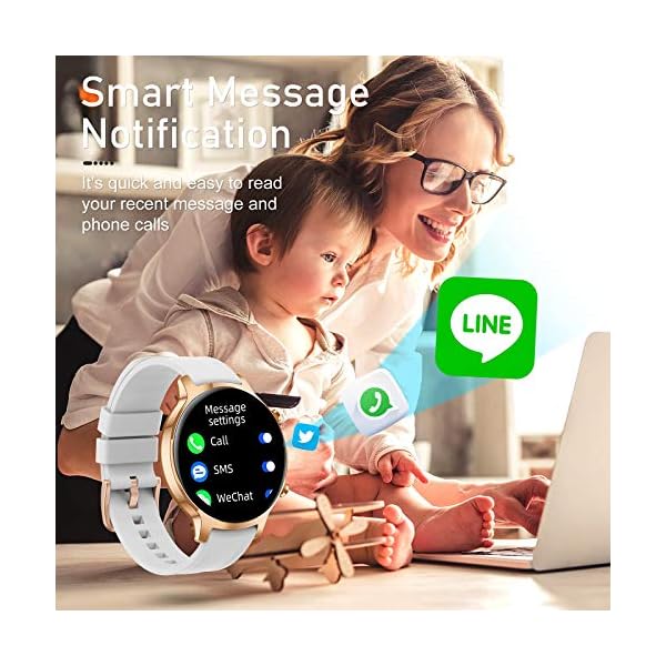 Nemheng Smart Watch for Women, Full Touch Fitness Tracker with Heart Rate Monitor, Sleep Monitor,Female Health Tracking…