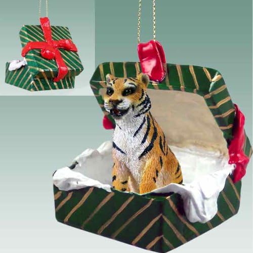 Tiger Gift Box Christmas Ornament DELIGHTFUL! Home & Kitchen