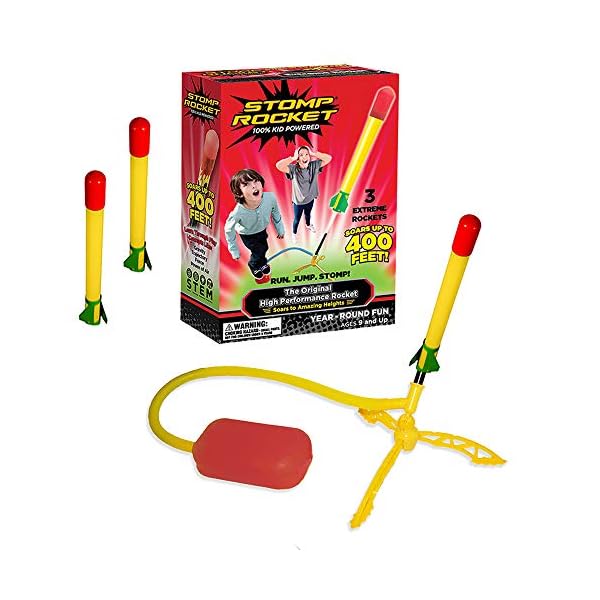 Stomp-Rocket-Super-High-Performance-Stomp-Kit Stomp Rocket Super High Performance Launcher - Soars up to 400 Ft - 3 Extreme Height Rockets and Adjustable Launcher…