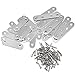 Hysagtek 2 Sizes Flat Brace Plates Metal Joining Plate Connector Repair Fixing Plates Bracket with Screws, Pack of 25 Sets, Stainless Steel, Silver Color