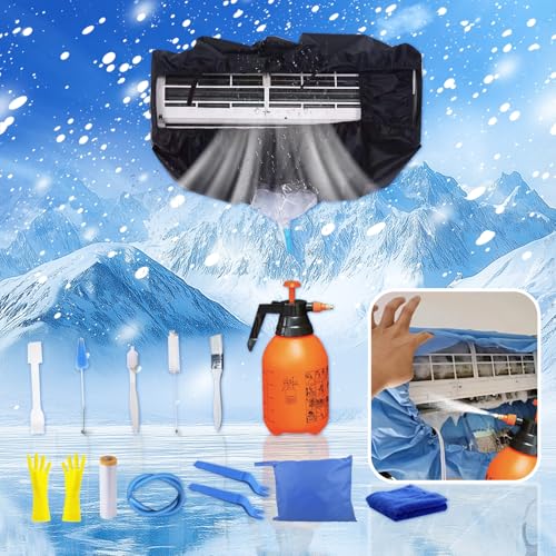 ZSPLIT-MAIR Wall Air Conditioner Cleaning Kit, Split Air Conditioning Cleaning Kit, Air Conditioning Split Cleaning Tarpaulin (15 Pieces, Black, Medium Size: 68-98 cm/27.55-39.37 Inches)