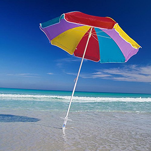 Ohuhu Beach Umbrella Sand Anchor Stand Holder with 5Tier Screw, One