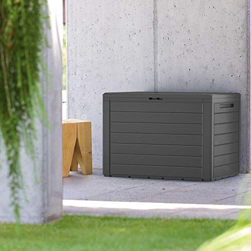 Casaria Gartenbox Lille Wetterfest 190L Griffe UV-Beständig 78x44x55cm Abschließbar Balkon Garten Terrasse Truhe Kissen… – Bild 3