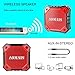 AOMAIS Ultra Portable Wireless Bluetooth Speakers 8W Loud Sound, Waterproof IPX7 Shower Speaker,Stereo Pairing Home Party, Outdoor, Beach, Travel (Red)