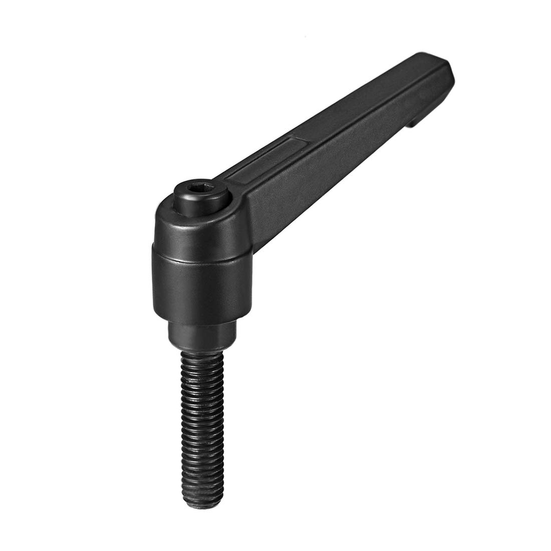 sourcing map M8 x 32mm Handle Adjustable Clamping Lever Thread Push Button Ratchet Male Threaded Stud Knobs Locking Rotating Screw Handles Quick Release Bolt Black