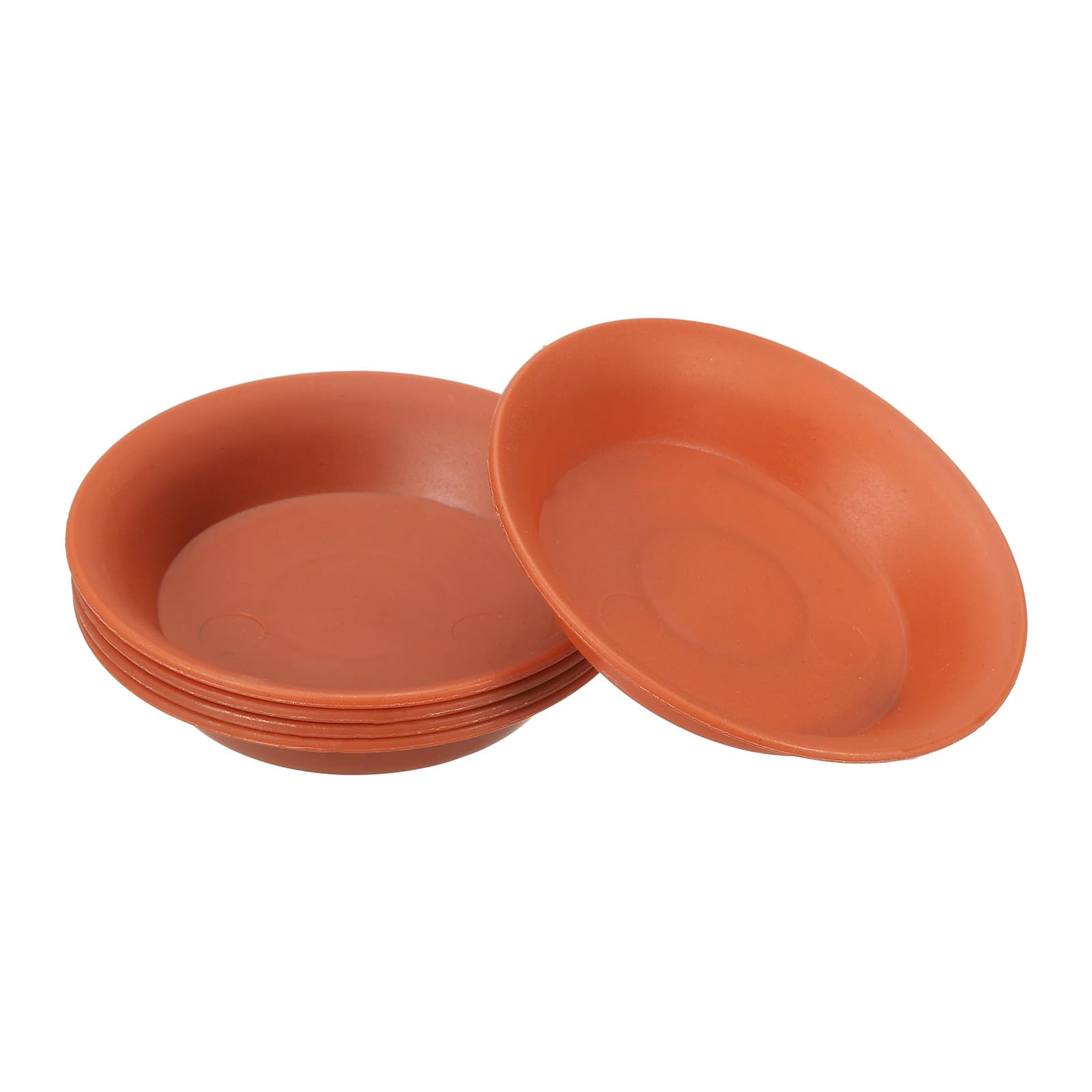 Photo 1 of PATIKIL 4 Inch Plant Saucer Tray, 5 Pack Plastic Drip Tray Round Collects Excess Water Flower Pot Drainage Trays for Heavy Indoor Outdoor Pans, Terracotta