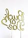 CMS Design Studio Handmade Gender Reveal Cake Topper Decoration - Buck or Doe - Double Sided Gold Glitter Stock