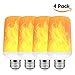 Rinuo [4 Pack] LED Flame Effect Light Bulb with 4 Lighting Modes and Upside-Down Feature, 7W E26 Standard Base Fire Light Bulb for Christmas Home/Hotel/Bar Party Decoration