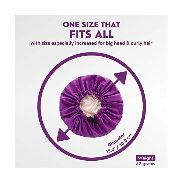 Dusjhet-Shower-Cap--4-pcs-Large-Shower-Cap--38-cm-Extra-Large-Shower-Cap-for-Women--Waterproof-Polyester-Design-with-Inner-Satin-Layer-Adjustable-Shower-Cap-with-Buckle-and-Tightening-Belt Dusjhet Shower Cap – 4 pcs Large Shower Cap – 38 cm Extra Large Shower Cap for Women – Waterproof Polyester Design with…